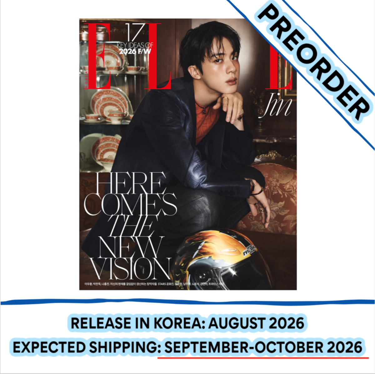[PREORDER] [SHIPS IN SEPT-OCT] BTS JIN - ELLE MAGAZINE 2026 AUGUST ISSUE (Cover Choice)