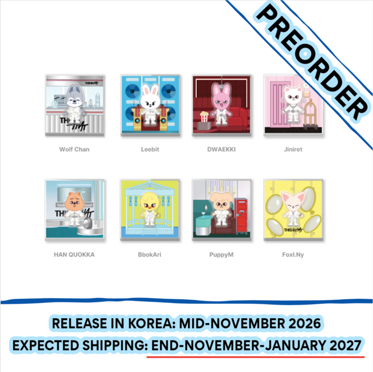[PREORDER] [SHIPS IN NOV-JAN] Stray Kids - "THIS & THAT" POP-UP STORE OFFICIAL MD SKZOO SPINNING MAGNET (Week & Member Choice)
