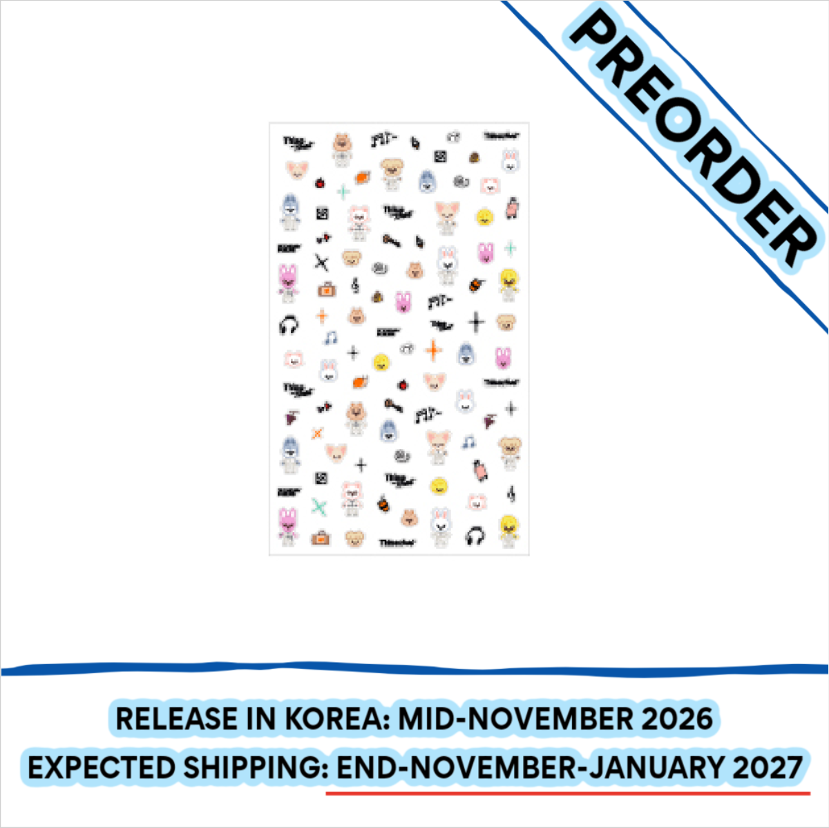 [PREORDER] [SHIPS IN NOV-JAN] Stray Kids - "THIS & THAT" POP-UP STORE OFFICIAL MD SKZOO MICRO STICKER (Week Choice)