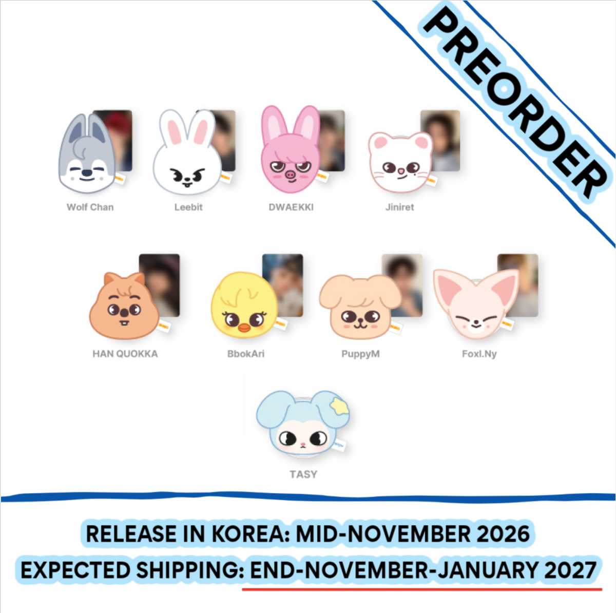 [PREORDER] [SHIPS IN NOV-JAN] Stray Kids - "THIS & THAT" POP-UP STORE OFFICIAL MD PLUSH MAGNETIC HOLDER (Week & Member Choice)