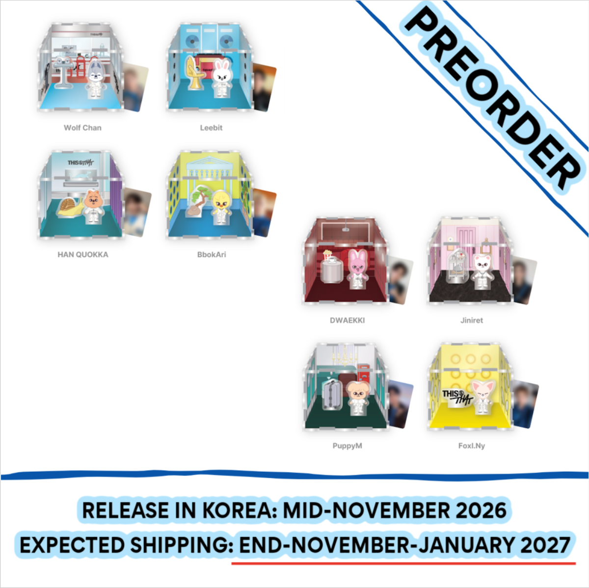 [PREORDER] [SHIPS IN NOV-JAN] Stray Kids - "THIS & THAT" POP-UP STORE OFFICIAL MD SKZOO ACRYLIC CONTAINER BOX (Week & Member Choice)