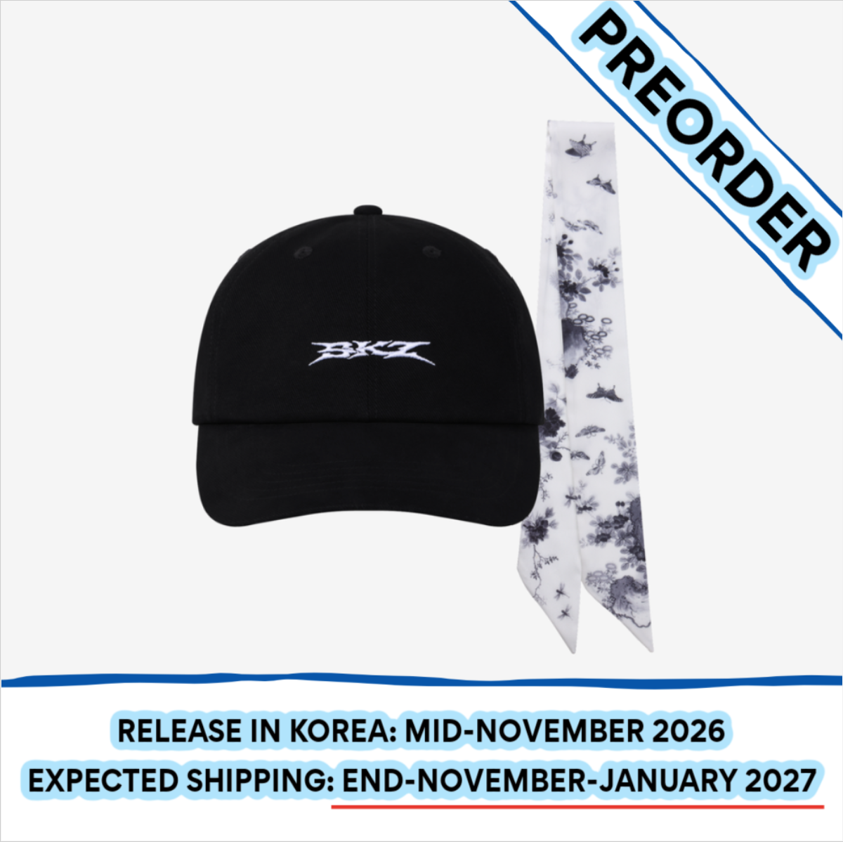 [PREORDER] [SHIPS IN NOV-JAN] Stray Kids - World Tour [RUN IT SEOUL] OFFICIAL MD - BANDANA BALL CAP (One Size)
