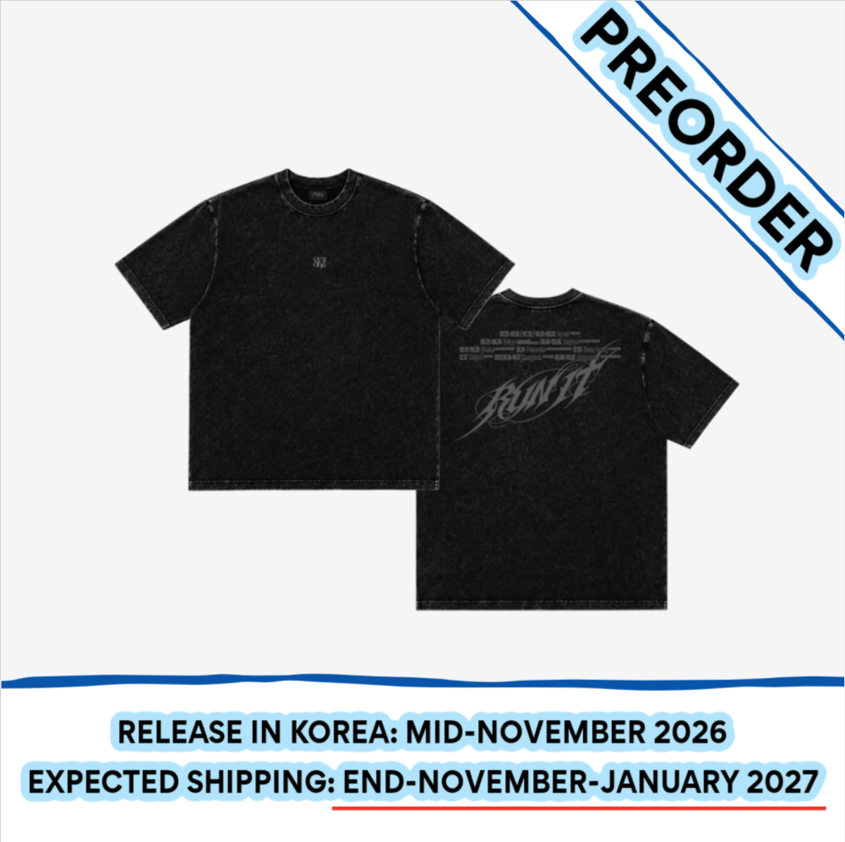 [PREORDER] [SHIPS IN NOV-JAN] Stray Kids - World Tour [RUN IT SEOUL] OFFICIAL MD - T-SHIRT (One Size)