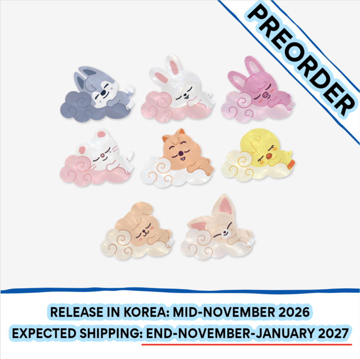 [PREORDER] [SHIPS IN NOV-JAN] Stray Kids - World Tour [RUN IT SEOUL] OFFICIAL MD - SKZOO ACRYLIC HAIR CLIP (SKZOO Choice)