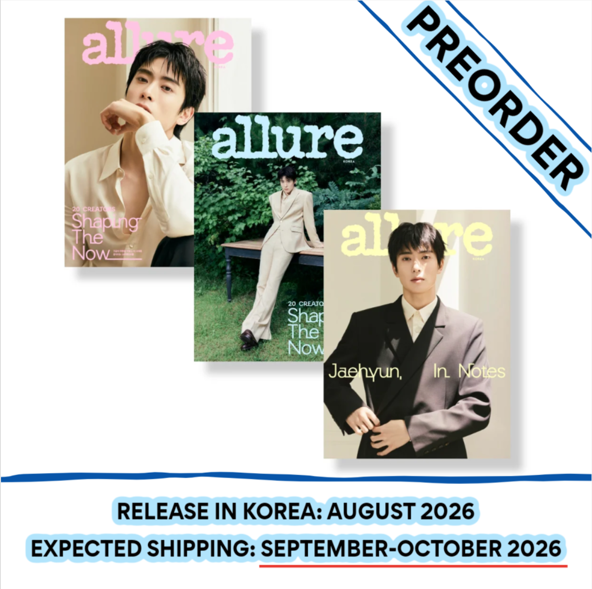 [PREORDER] [SHIPS IN SEPT-OCT] NCT JAEHYUN - ALLURE KOREA MAGAZINE 2026 SEPTEMBER ISSUE (Cover Choice)