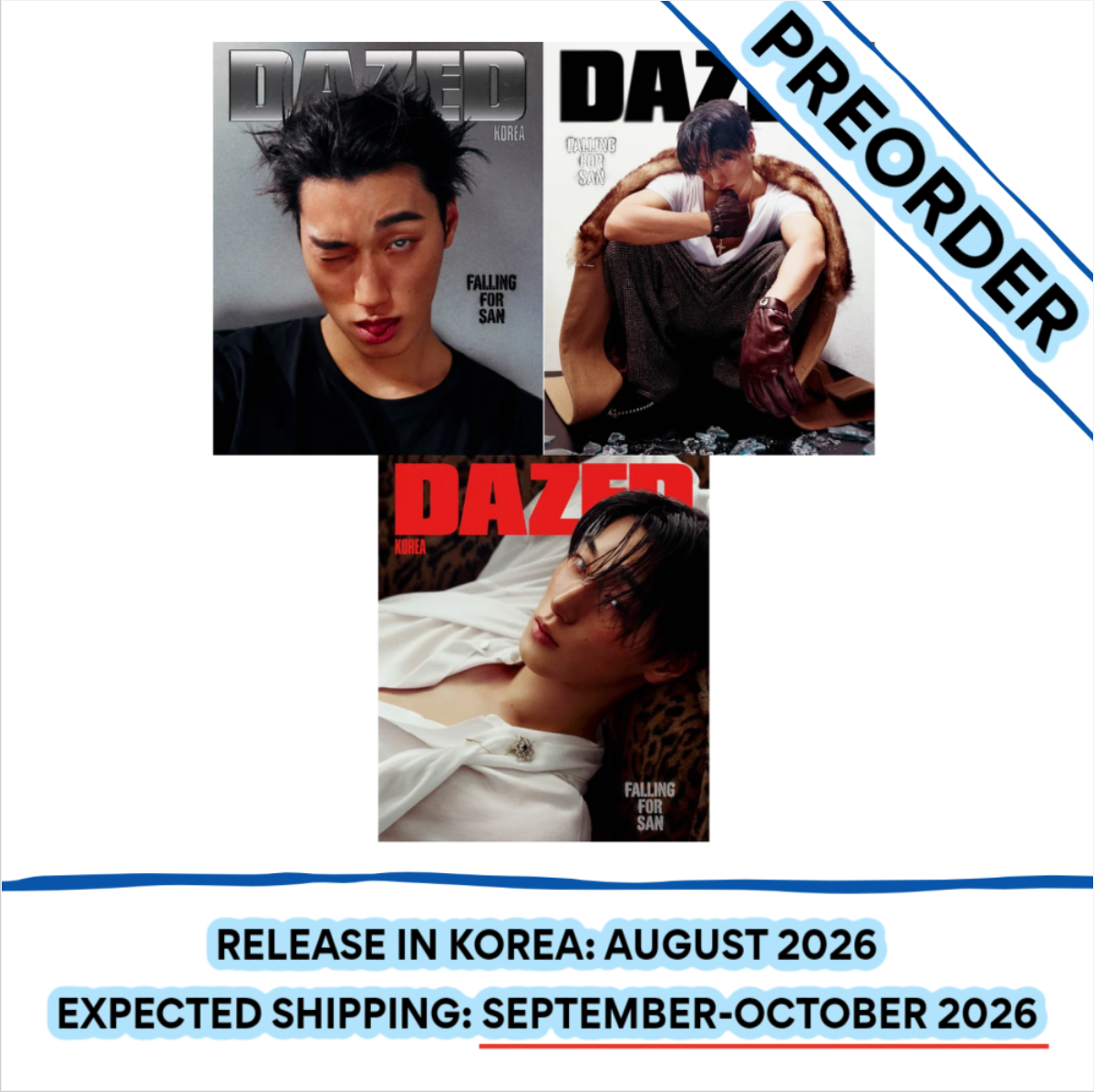 [PREORDER] [SHIPS IN SEPT-OCT] ATEEZ SAN - DAZED & CONFUSED MAGAZINE 2026 FALL EDITION (Cover Choice)