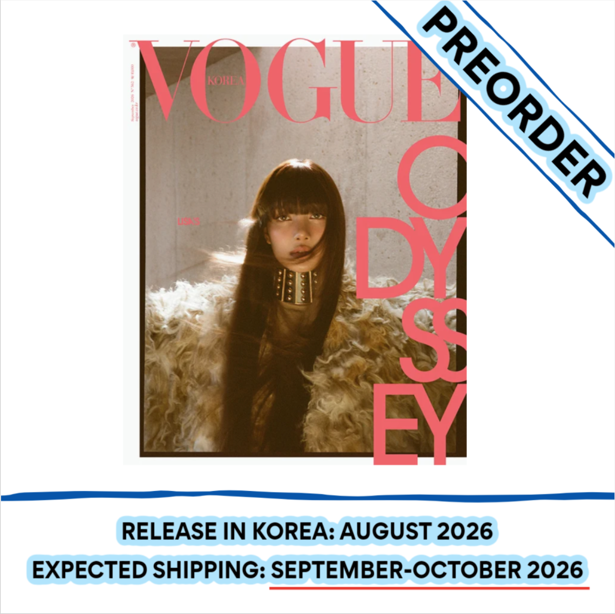 [PREORDER] [SHIPS IN SEPT-OCT] BLACKPINK LISA - VOGUE MAGAZINE 2026 SEPTEMBER ISSUE (Cover Choice)