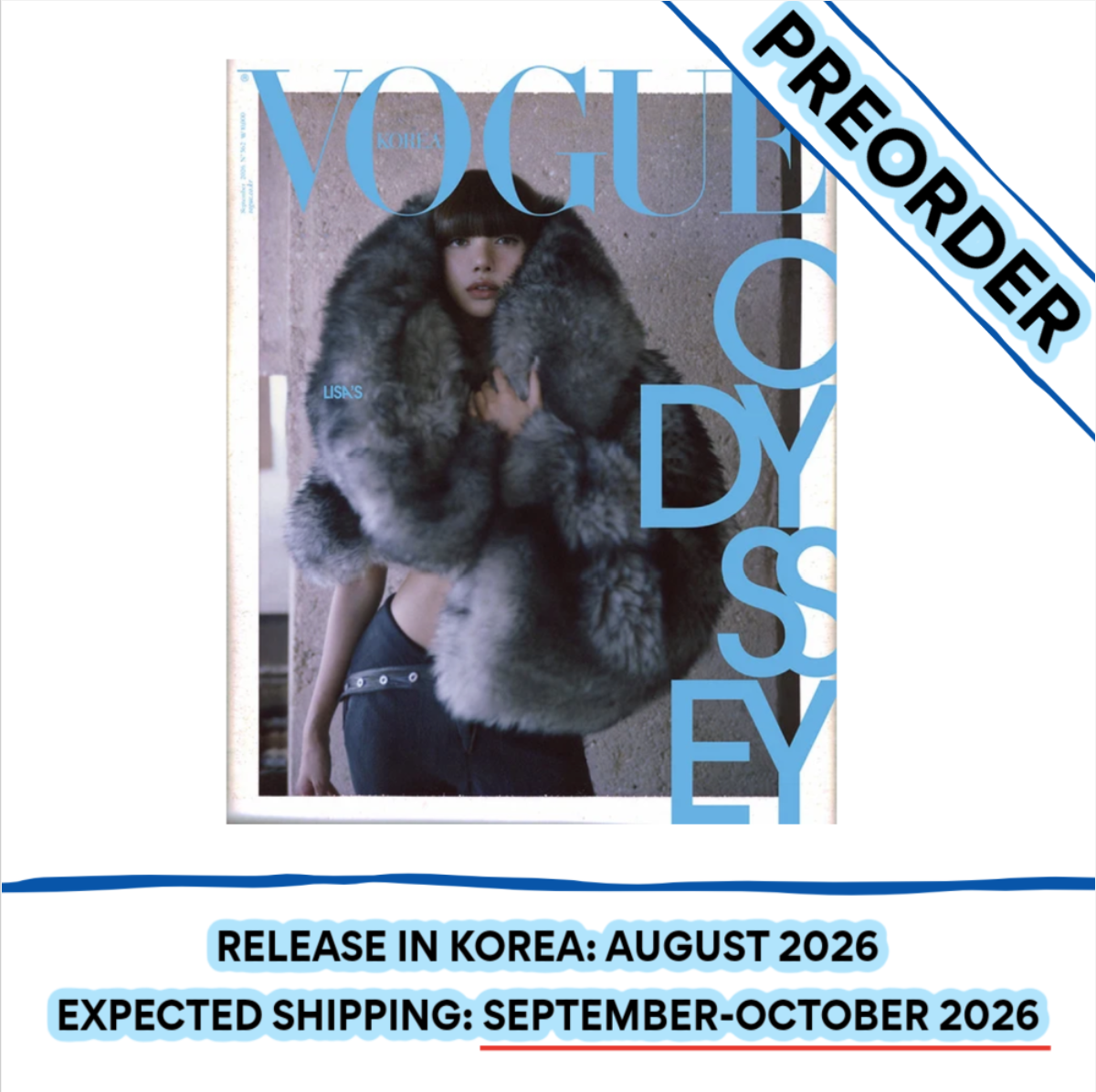 [PREORDER] [SHIPS IN SEPT-OCT] BLACKPINK LISA - VOGUE MAGAZINE 2026 SEPTEMBER ISSUE (Cover Choice)
