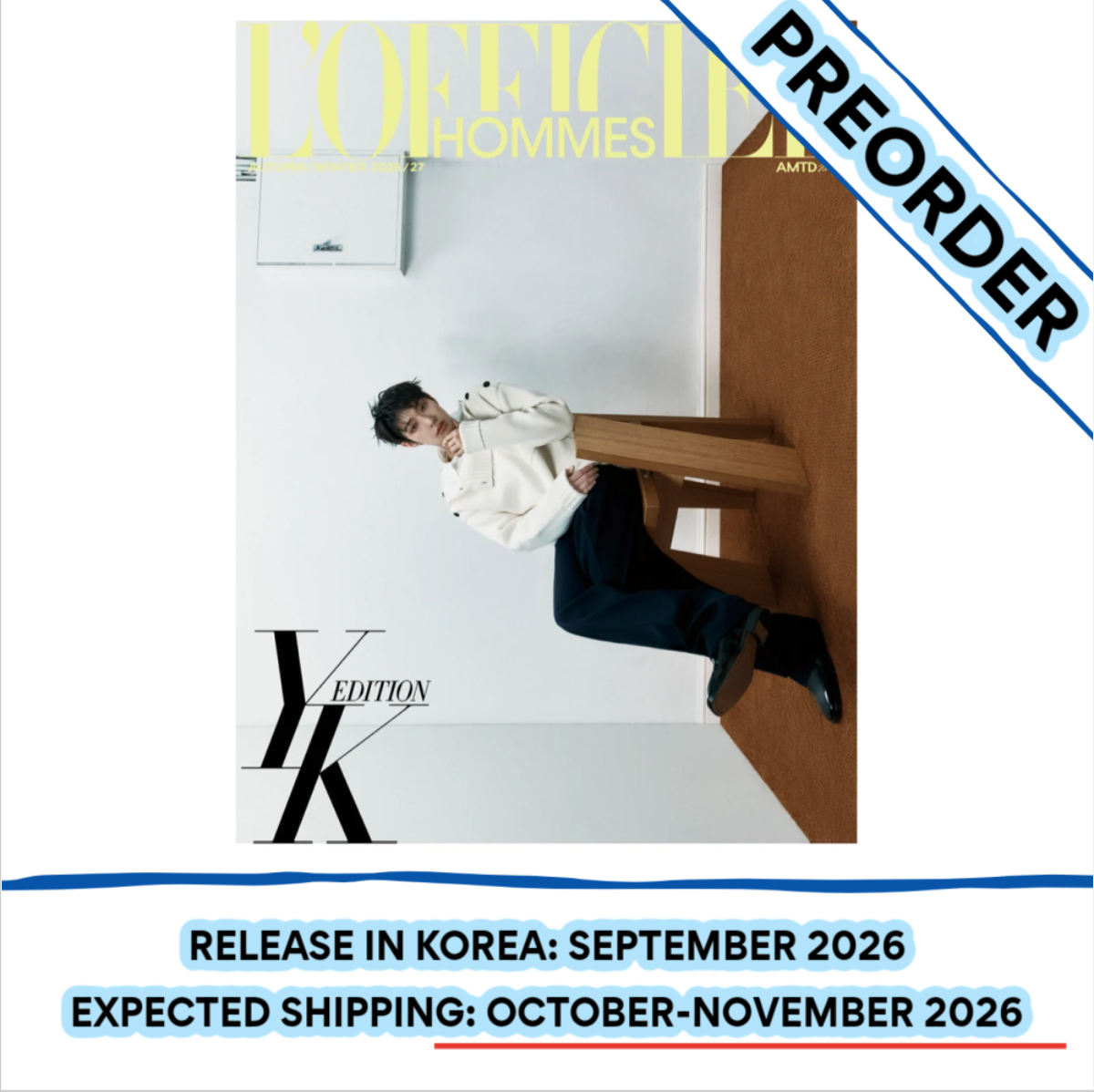 [PREORDER] [SHIPS IN OCT-NOV] ATEEZ MINGI - L'OFFICIEL HOMME KOREA MAGAZINE 2026 (Cover Choice)