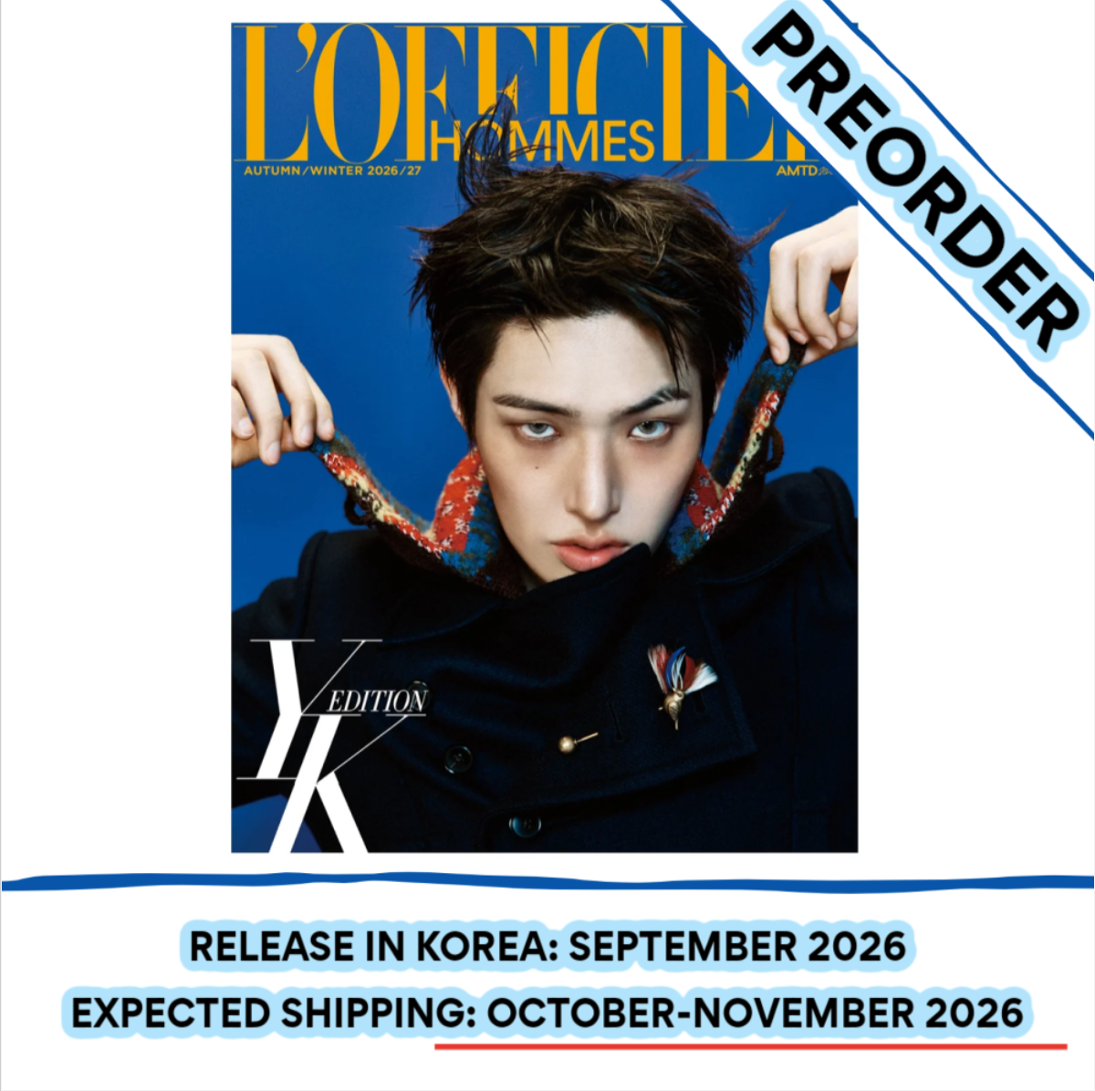 [PREORDER] [SHIPS IN OCT-NOV] ATEEZ MINGI - L'OFFICIEL HOMME KOREA MAGAZINE 2026 (Cover Choice)