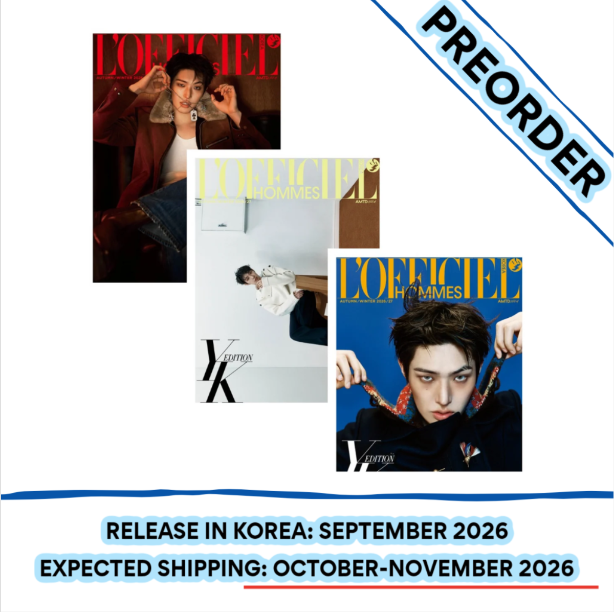 [PREORDER] [SHIPS IN OCT-NOV] ATEEZ MINGI - L'OFFICIEL HOMME KOREA MAGAZINE 2026 (Cover Choice)