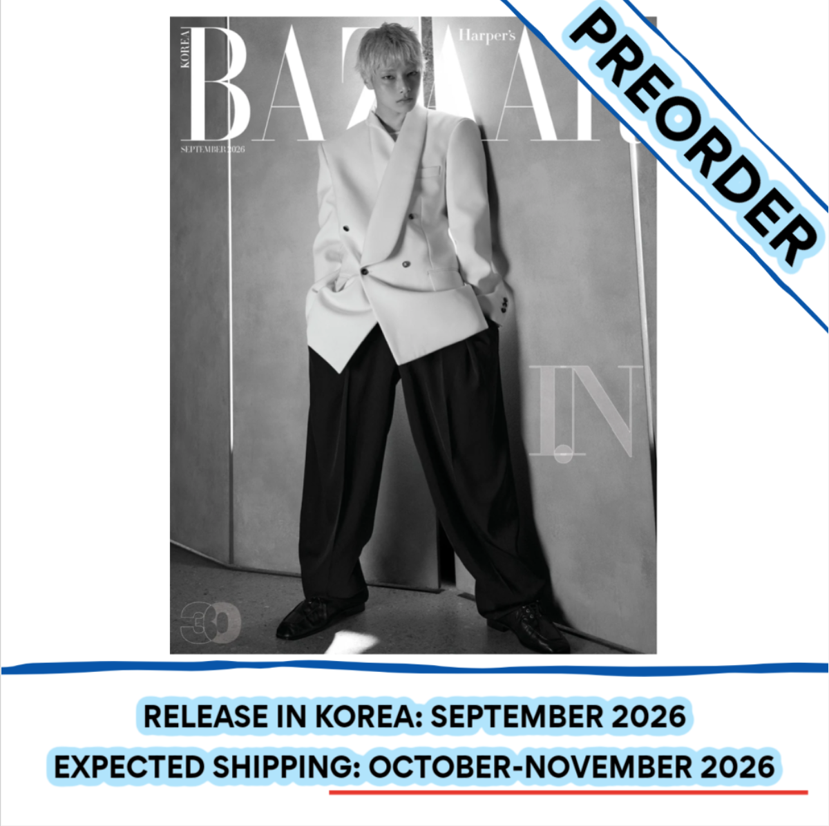 [PREORDER] [SHIPS IN OCT-NOV] STRAY KIDS I.N - BAZAAR MAGAZINE 2026 SEPTEMBER ISSUE (Cover Choice)
