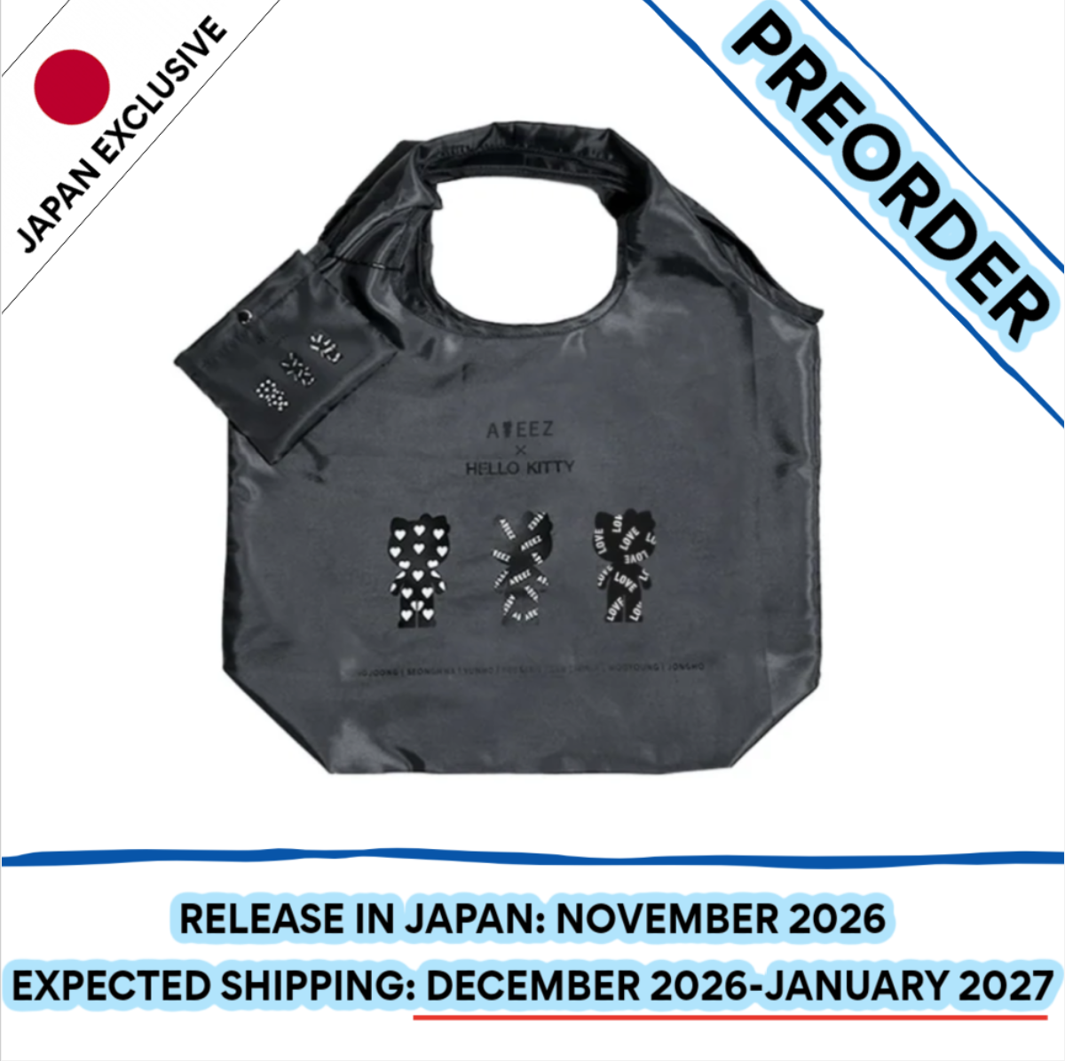 [PREORDER] [SHIPS IN DEC 2026-JAN 2027] ATEEZ - ATEEZ X HELLO KITTY POP UP OFFICIAL MD ECO BAG
