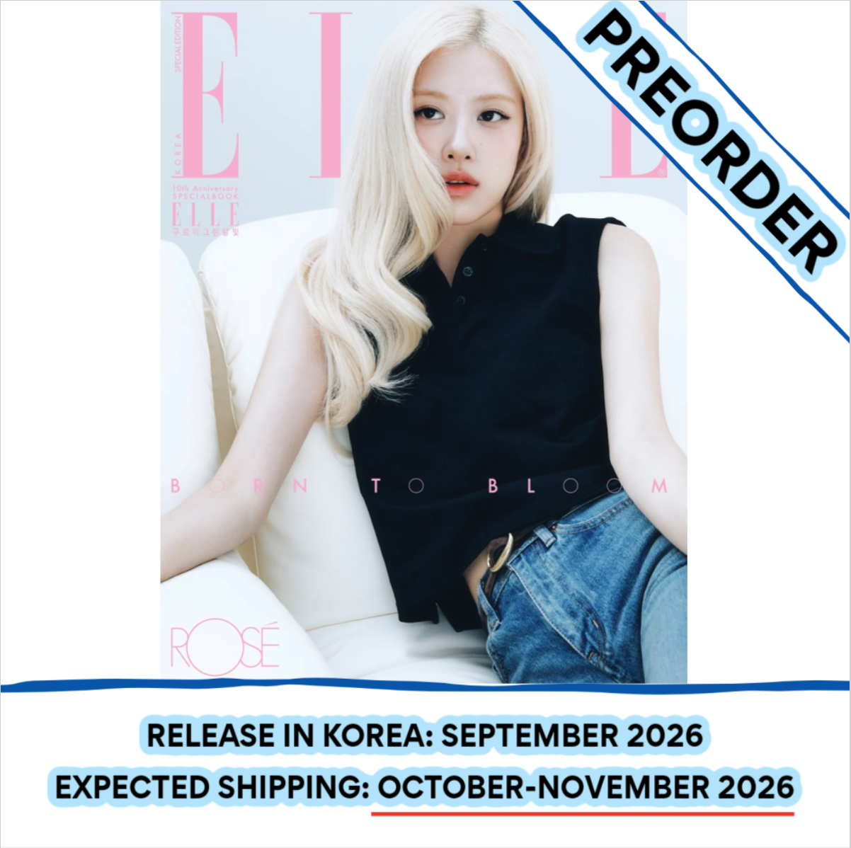 [PREORDER] [SHIPS IN OCT-NOV] BLACKPINK ROSE - ELLE MAGAZINE 2026 SEPTEMBER SPECIAL EDITION ISSUE (Cover Choice)