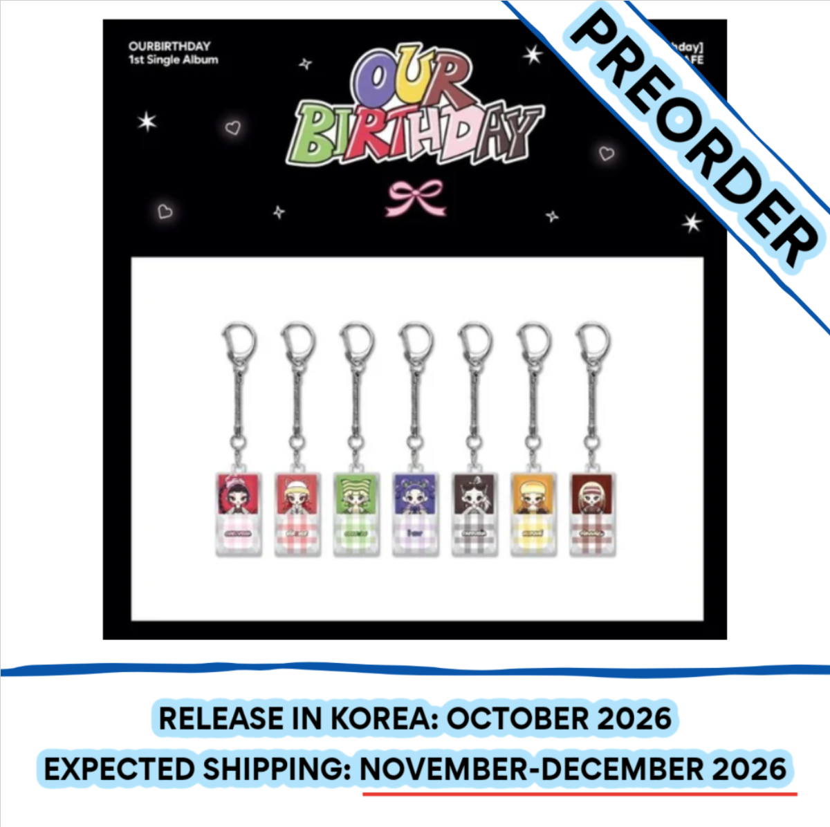 [PREORDER] [SHIPS IN NOV-DEC] OURBIRTHDAY - [OUR BIRTHDAY POP UP OFFICIAL MD] RANDOM KEYCAP KEYRING
