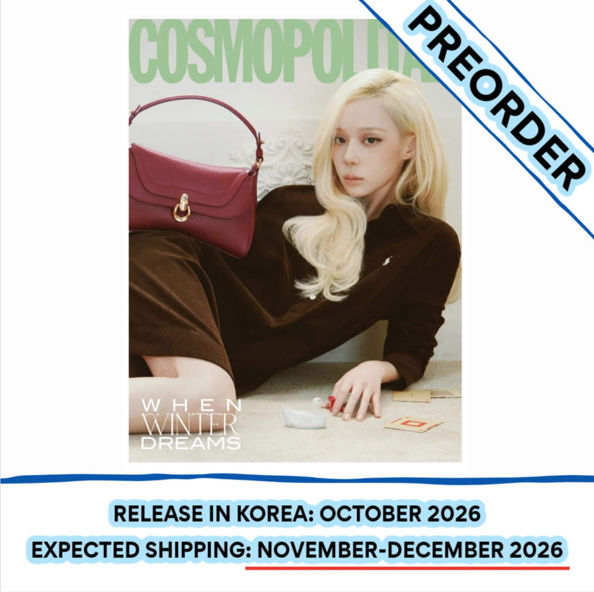 [PREORDER] [SHIPS IN NOV-DEC 2026] AESPA WINTER - COSMOPOLITAN MAGAZINE 2026 OCTOBER ISSUE (Cover Choice)