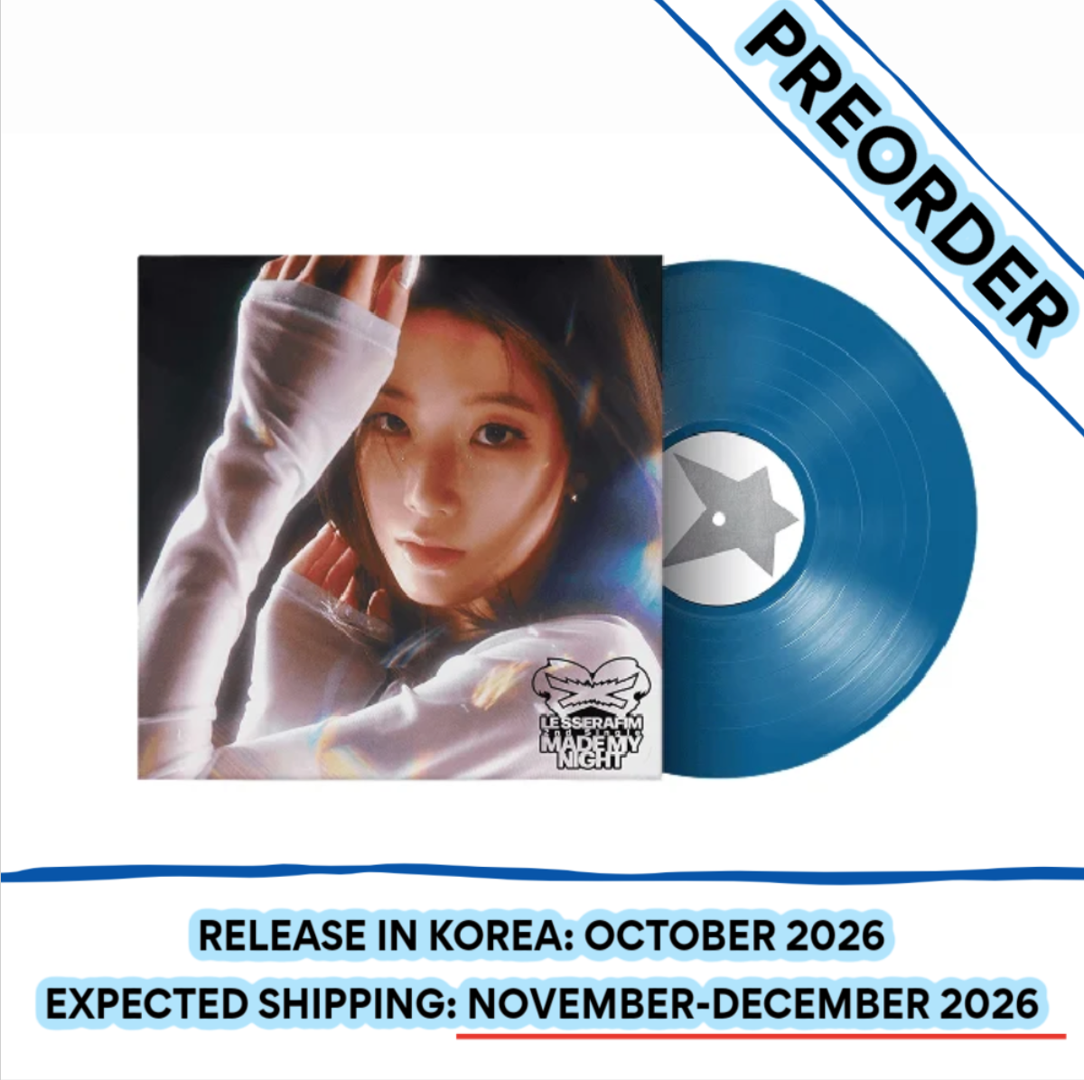 [PREORDER] [SHIPS IN NOV-DEC 2026] LE SSERAFIM - 'MADE MY NIGHT' 2ND SINGLE ALBUM - VINYL (Version Choice)