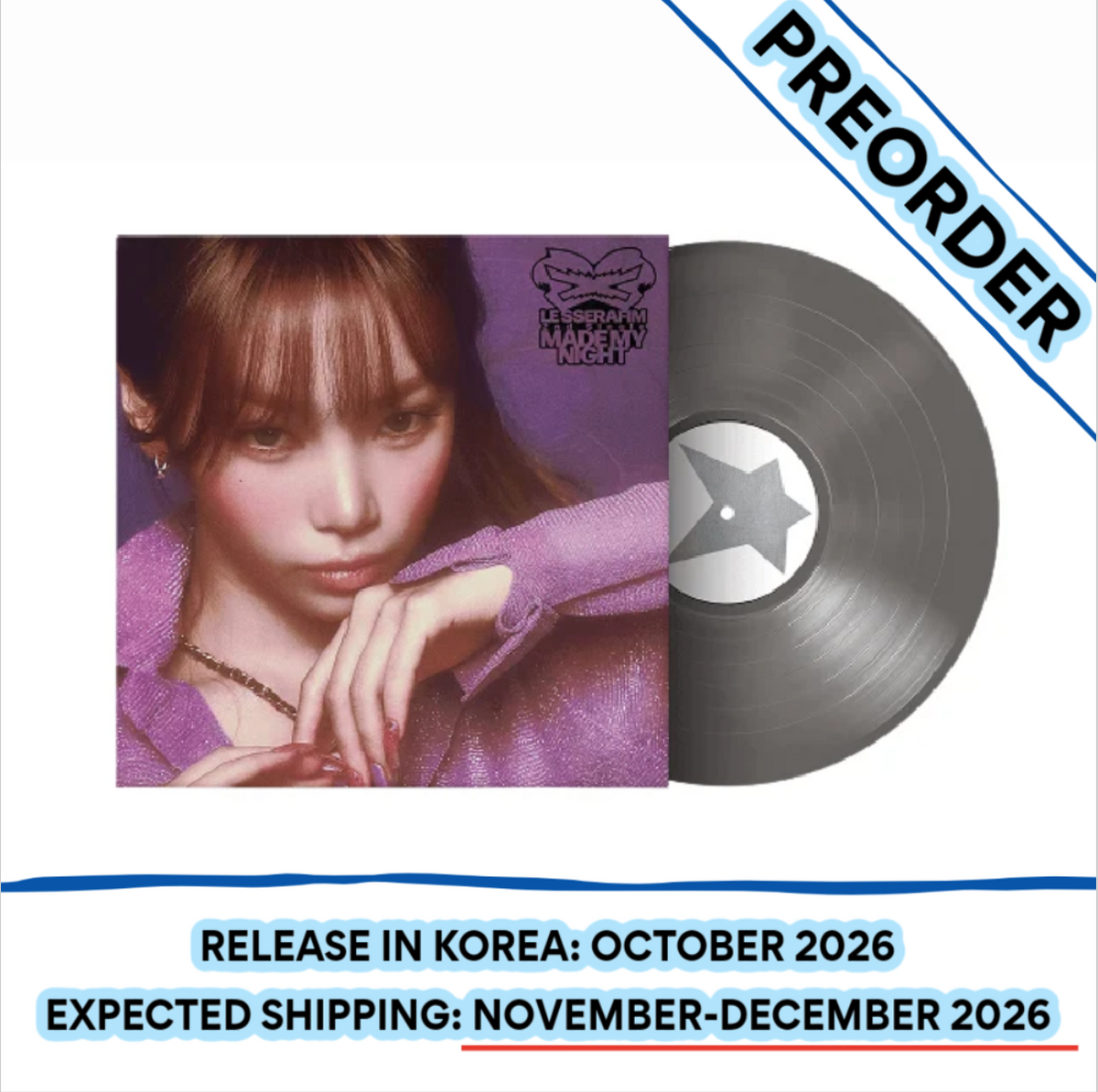 [PREORDER] [SHIPS IN NOV-DEC 2026] LE SSERAFIM - 'MADE MY NIGHT' 2ND SINGLE ALBUM - VINYL (Version Choice)