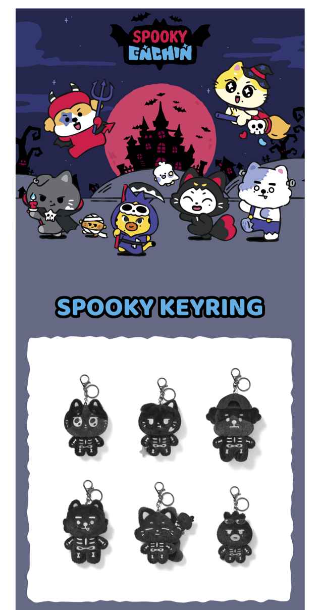 [PREORDER] [SHIPS IN NOV-DEC] ENHYPEN - 'SPOOKY ENCHIN' OFFICIAL MD - SPOOKY KEYRING (Member Choice)
