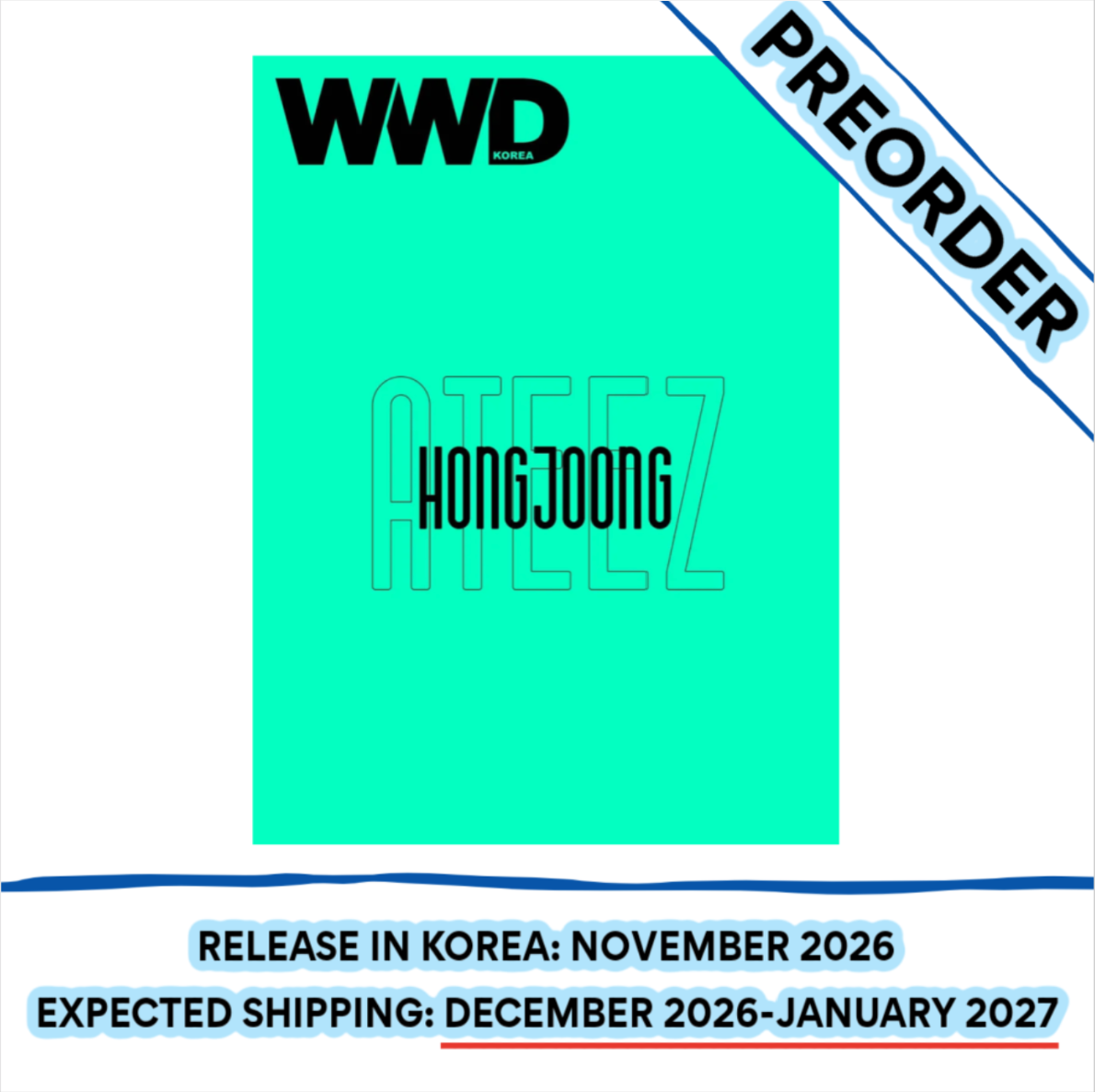 [PREORDER] [SHIPS IN NOV-DEC] ATEEZ HONGJOONG - WWD MAGAZINE 2026 NOVEMBER ISSUE (Cover Choice)