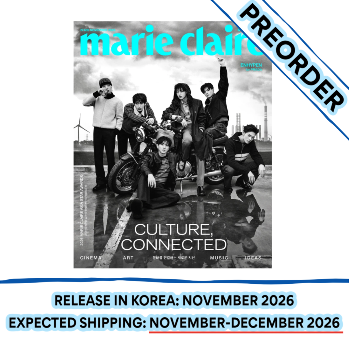 [PREORDER] [SHIPS IN NOV-DEC] ENHYPEN - MARIE CLAIRE MAGAZINE 2026 NOVEMBER ISSUE (Cover Choice)