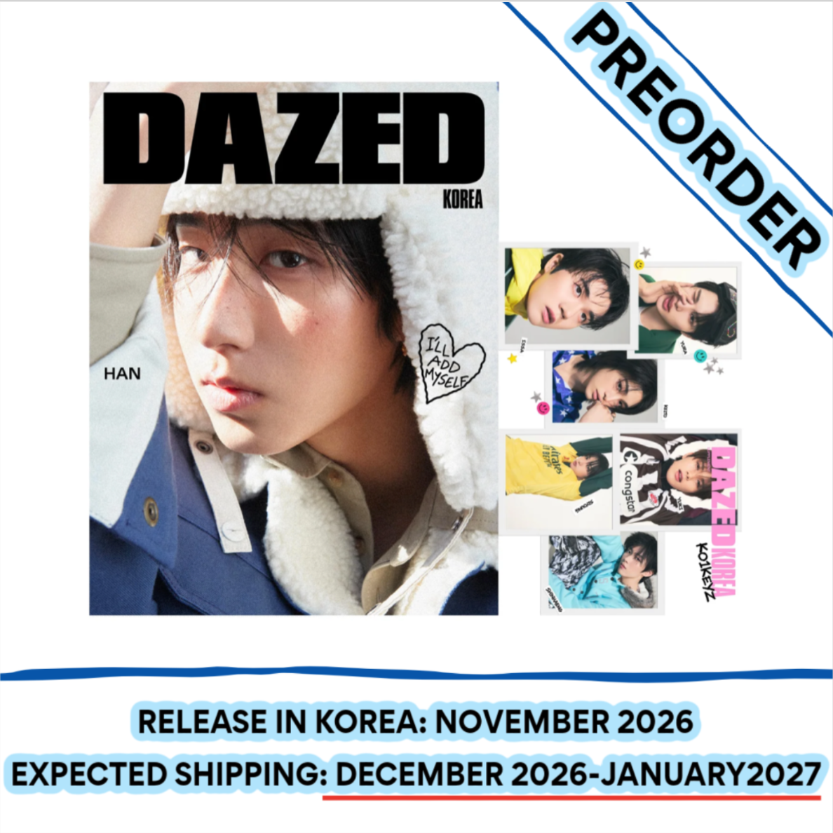 [PREORDER] [SHIPS IN DEC-JAN] STRAY KIDS HAN - DAZED & CONFUSED MAGAZINE 2026 WINTER EDITION (Cover Choice)