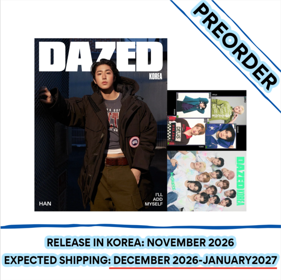 [PREORDER] [SHIPS IN DEC-JAN] STRAY KIDS HAN - DAZED & CONFUSED MAGAZINE 2026 WINTER EDITION (Cover Choice)