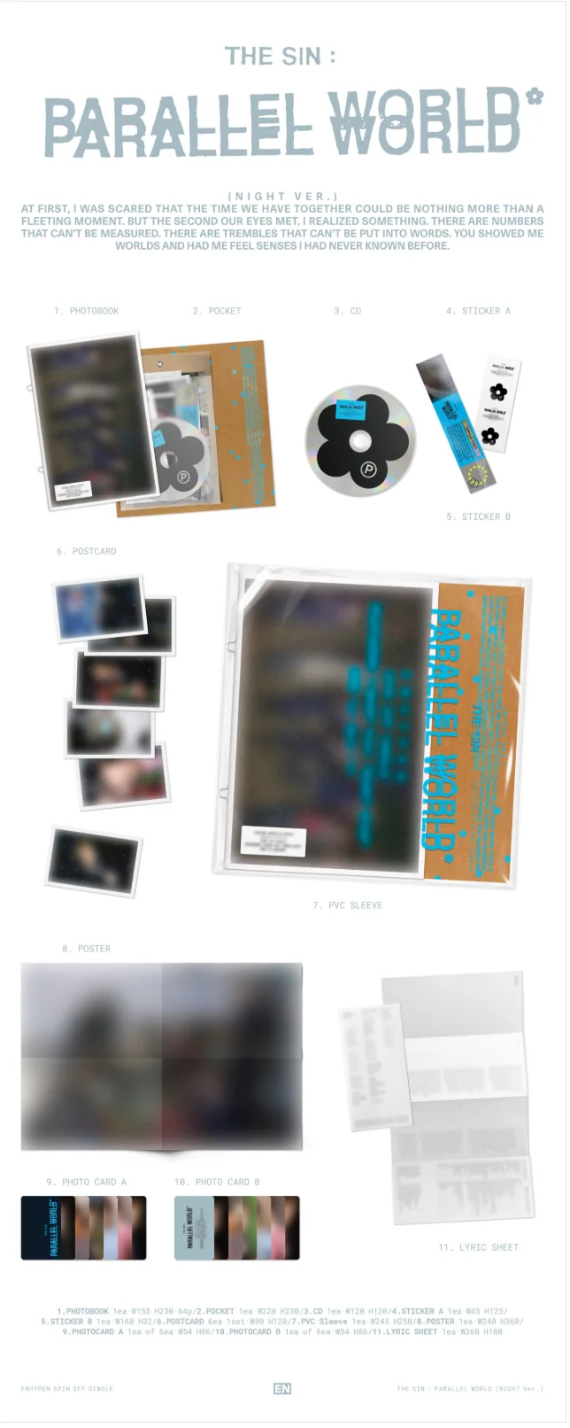 [PREORDER] [SHIPS IN DEC 2026-JAN 2027] ENHYPEN - THE SIN : PARALLEL WORLD SPIN OFF SINGLE ALBUM - STANDARD Ver. (RANDOM) (POB Chioce)