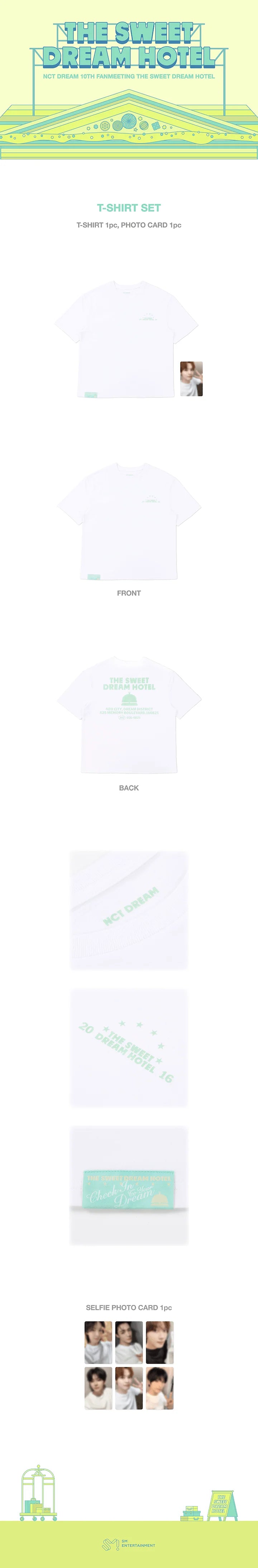 [PREORDER] [SHIPS IN DEC 2026-JAN 2027] NCT DREAM - THE SWEET DREAM HOTEL 10TH ANNIVERSARY PARTY OFFICIAL MD T-SHIRT SET (One Size) (Member Choice)