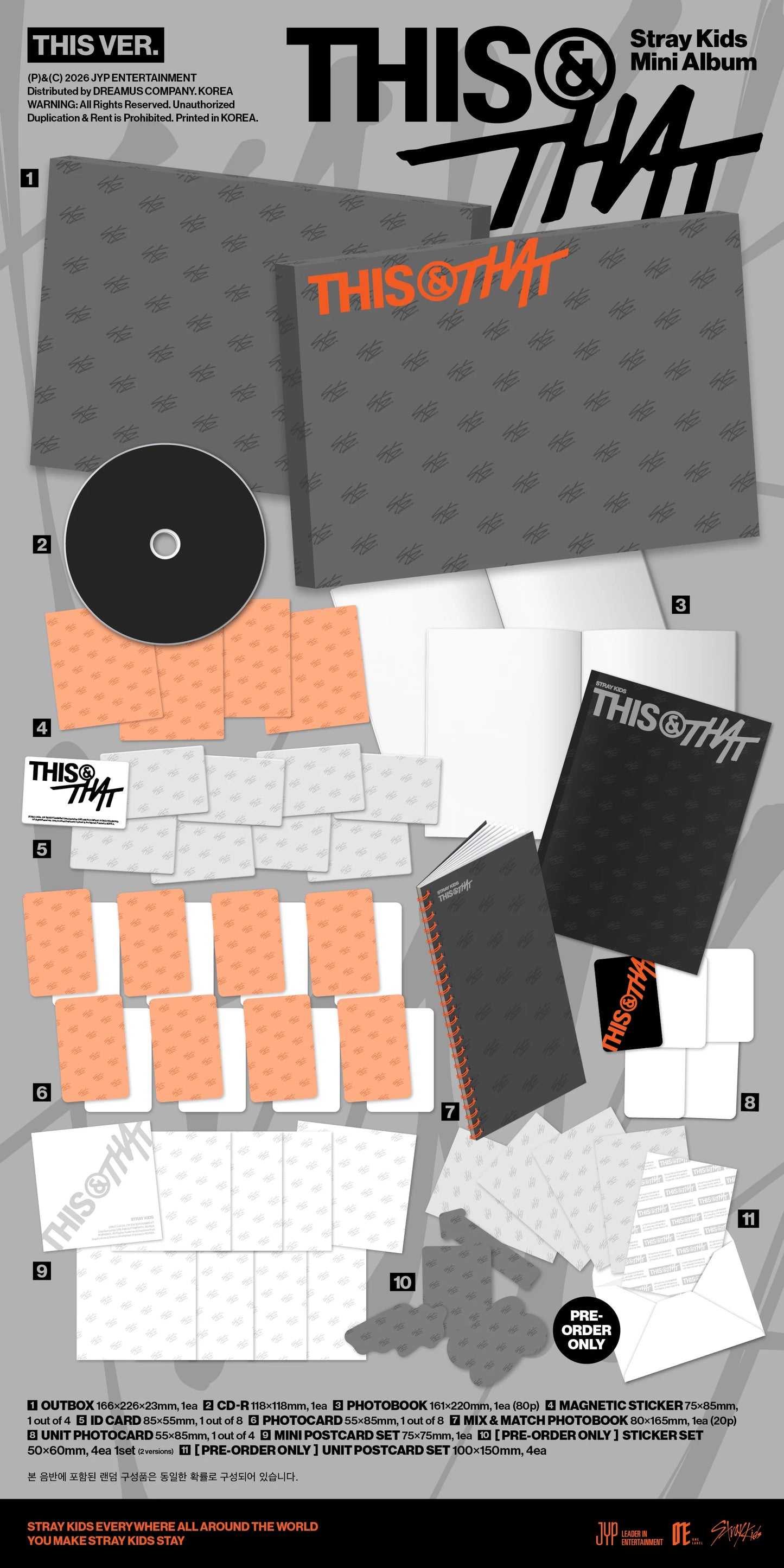 [PREORDER] [SHIPS IN SEPT-OCT] Stray Kids - 10TH MINI ALBUM 'THIS & THAT' STANDARD THIS Ver. / THAT Ver. (Version & POB Choice)