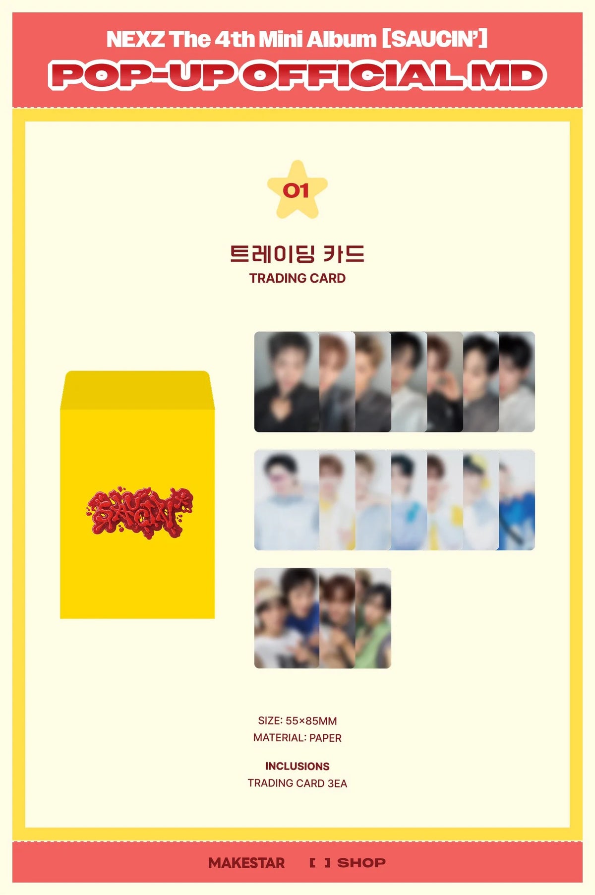 [PREORDER] [SHIPS IN NOV-DEC] NEXZ - [SAUCIN' POP UP OFFICIAL MD] TRADING CARD