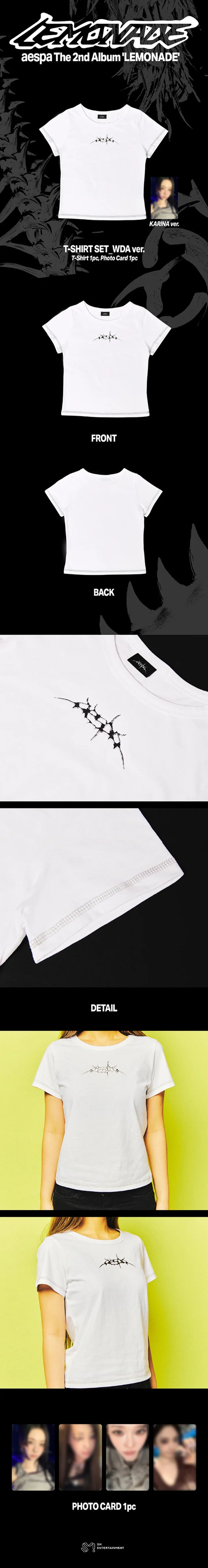 [PREORDER] [SHIPS IN SEPT-NOV] AESPA - [AESPA WEEK MAKE IT LEMONADE OFFICIAL MD] T-SHIRT SET (WDA Ver.) (Member Choice)