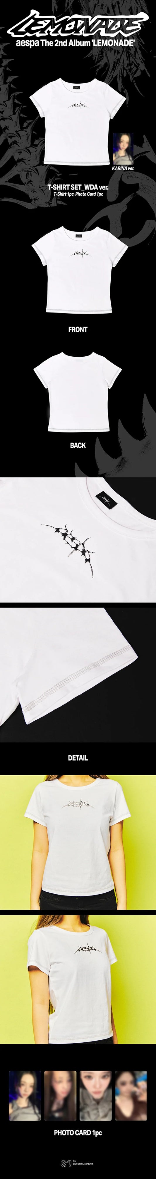 [PREORDER] [SHIPS IN SEPT-NOV] AESPA - [AESPA WEEK MAKE IT LEMONADE OFFICIAL MD] T-SHIRT SET (WDA Ver.) (Member Choice)