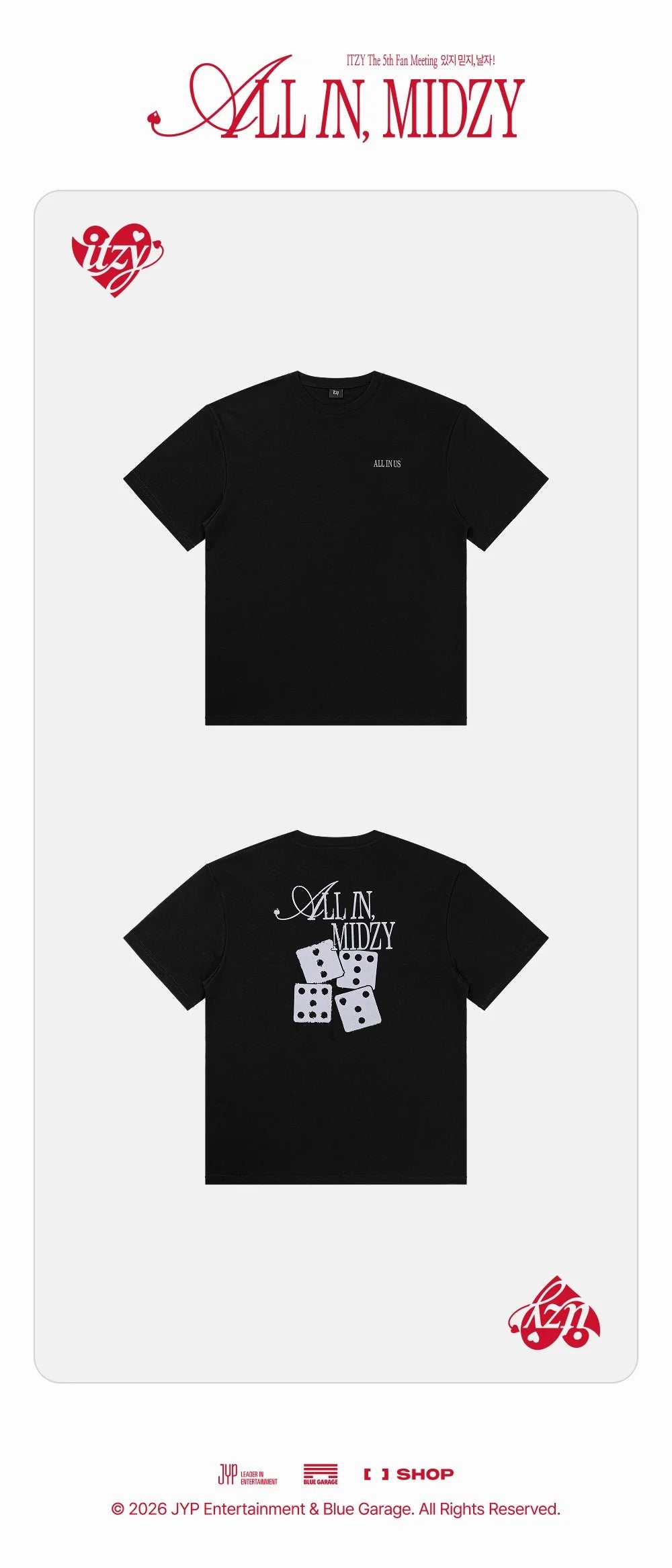 [PREORDER] [SHIPS IN JAN-FEB 2027] ITZY - ALL IN, MIDZY 5TH FAN MEETING OFFICIAL MD T-SHIRT (One Size)