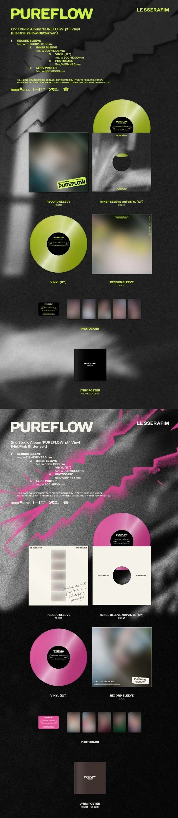 [PREORDER] LE SSERAFIM - PUREFLOW 2ND ALBUM VINYL (Random)