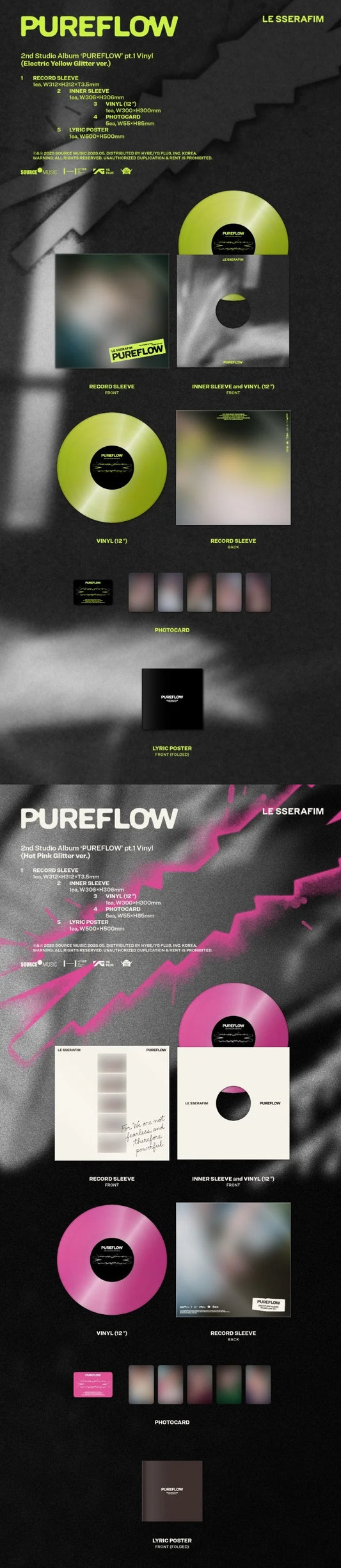 [PREORDER] LE SSERAFIM - PUREFLOW 2ND ALBUM VINYL (Random)