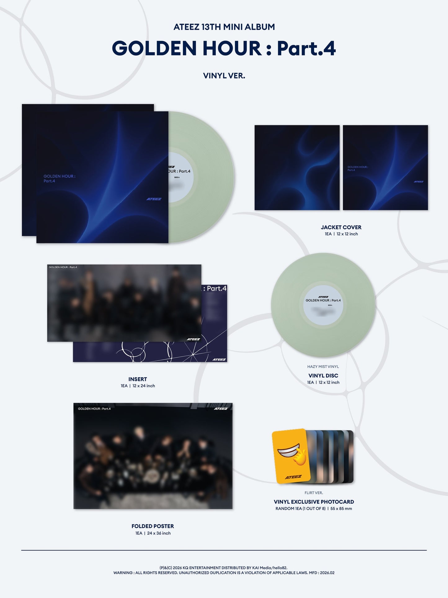 [PREORDER] ATEEZ - GOLDEN HOUR : PART.4 13TH MINI ALBUM VINYL Europe hello82 Exclusive
