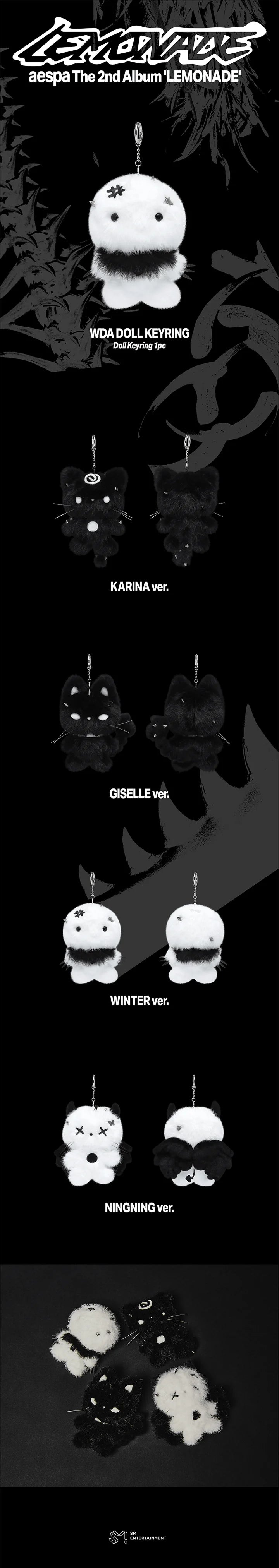 [PREORDER] [SHIPS IN SEPT-NOV] AESPA - [AESPA WEEK MAKE IT LEMONADE OFFICIAL MD] WDA DOLL KEYRING (Member Choice)