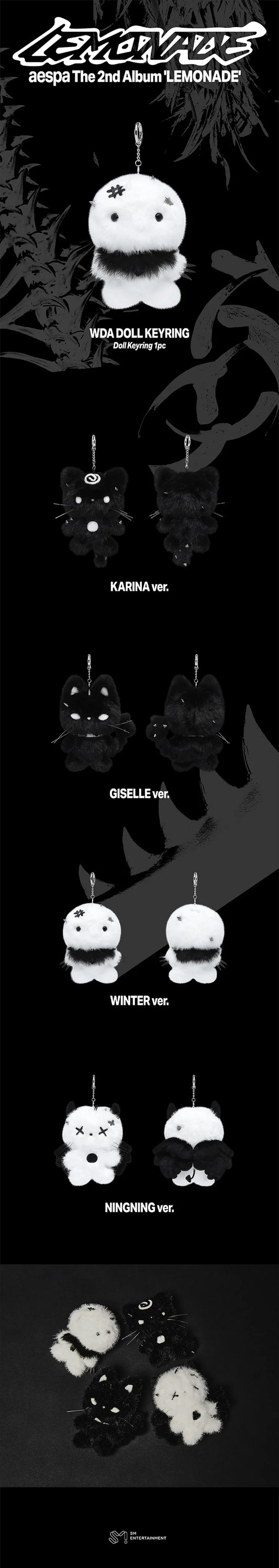 [PREORDER] [SHIPS IN SEPT-NOV] AESPA - [AESPA WEEK MAKE IT LEMONADE OFFICIAL MD] WDA DOLL KEYRING (Member Choice)