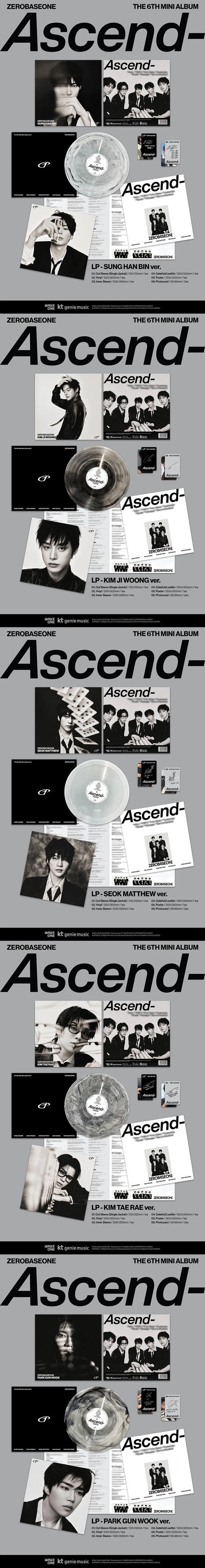 [PREORDER] ZEROBASEONE - ASCEND- 6TH MINI ALBUM LP Ver. (Random)