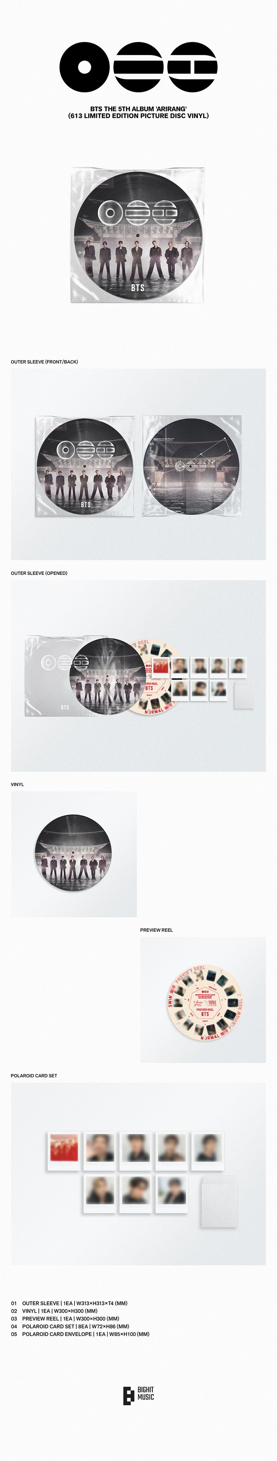 [PREORDER] BTS – The 5th Album 'ARIRANG' (613 Limited Edition Picture Disc Vinyl)