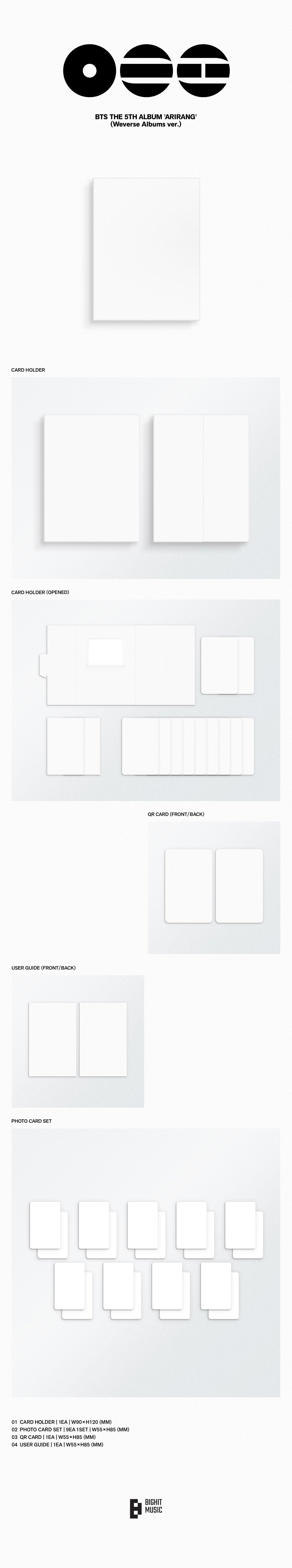 BTS - 5th Full Album 'ARIRANG' Weverse Early Bird Gift Set (Standard + Living Legend + Weverse Albums)