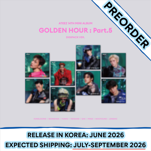 [PREORDER] ATEEZ - 14th Mini Album GOLDEN HOUR : PART.5 Digipack Ver. (Member & POB Choice)