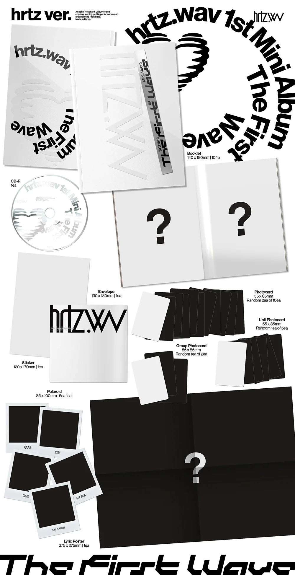 [ON BACK-ORDER] [SHIPS IN 2-3 WEEKS] HRTZ.WAV - THE FIRST WAVE 1ST MINI ALBUM STANDARD HRTZ Ver.