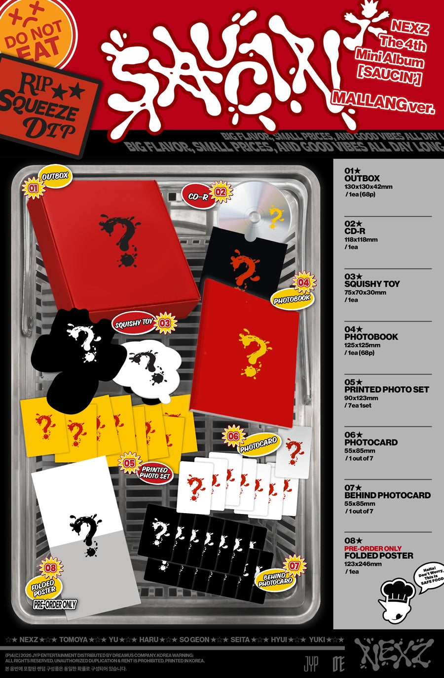 [PREORDER] [SHIPS IN SEPT-OCT] NEXZ – The 4th Mini Album [SAUCIN’] (MALLANG Ver.)