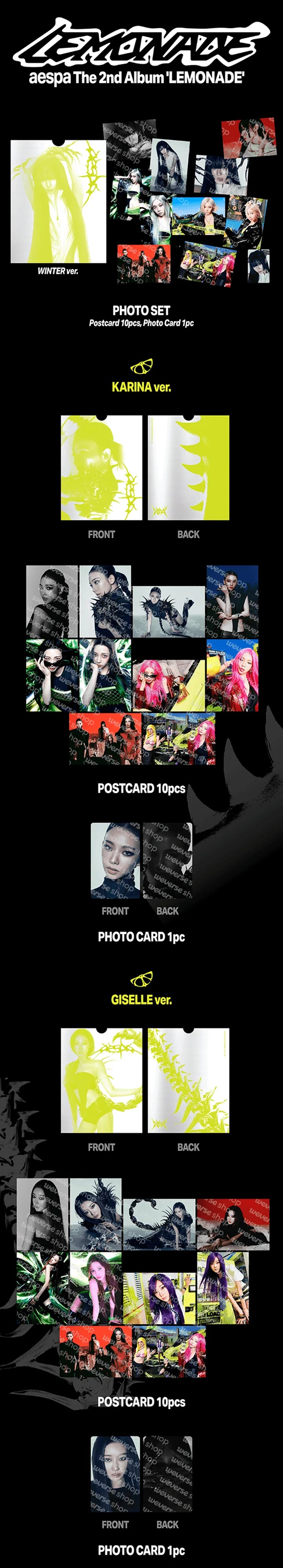 [PREORDER] [SHIPS IN SEPT-NOV] AESPA - [AESPA WEEK MAKE IT LEMONADE OFFICIAL MD] PHOTO SET (Member Choice)