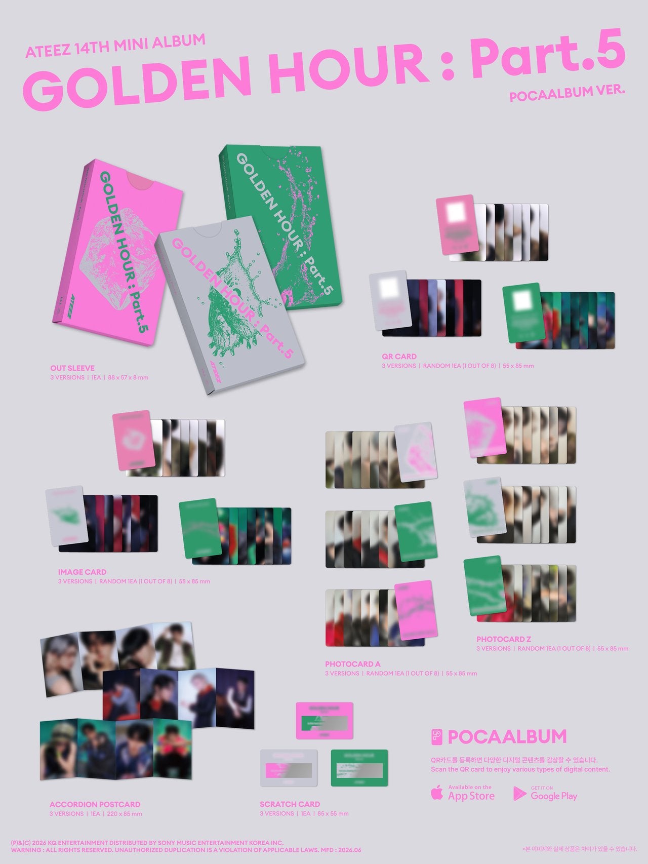 [PREORDER] ATEEZ - 14th Mini Album GOLDEN HOUR : PART.5 POCAALBUM Ver. (Version & POB Choice)